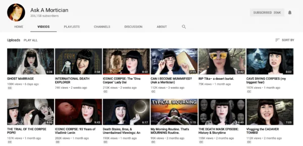 YouTube channel Ask a Mortician 